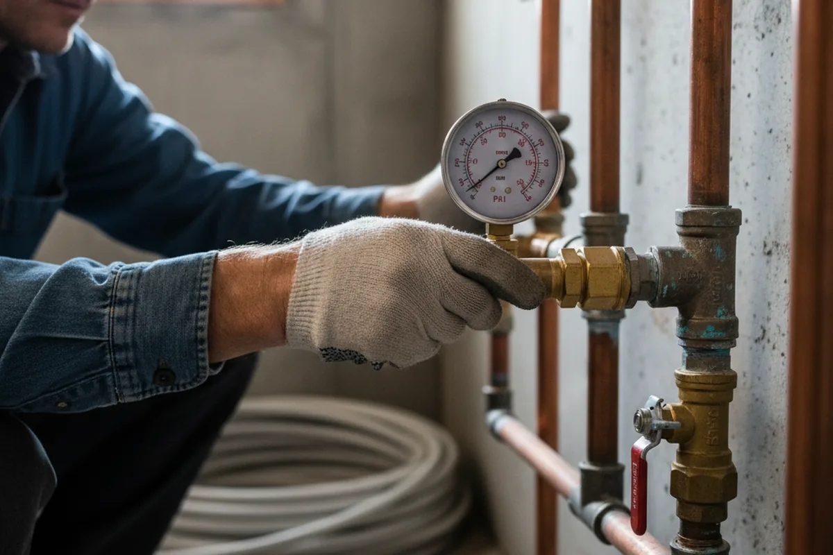 Pressure testing a repaired line during Water Line Repair in High View